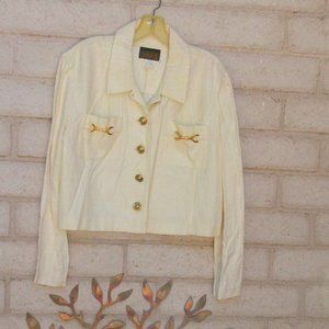 VIRGO II Ivory Long Sleeve Jacket Size 12